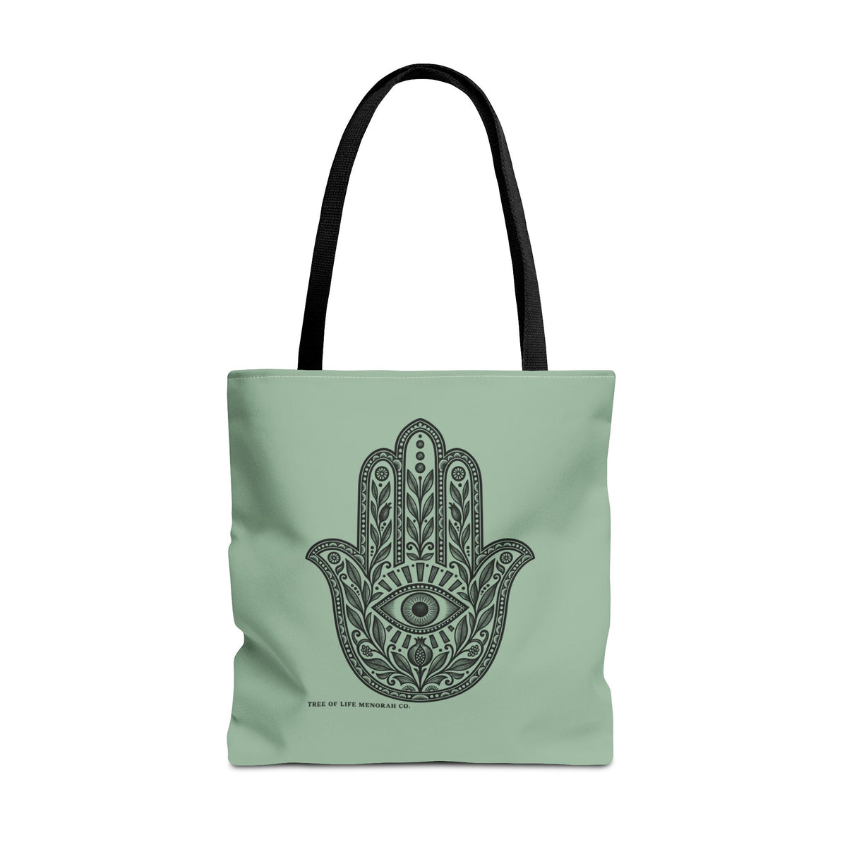 Hamsa Hand Tote Bag — Boho Spiritual Evil Eye Canvas Tote