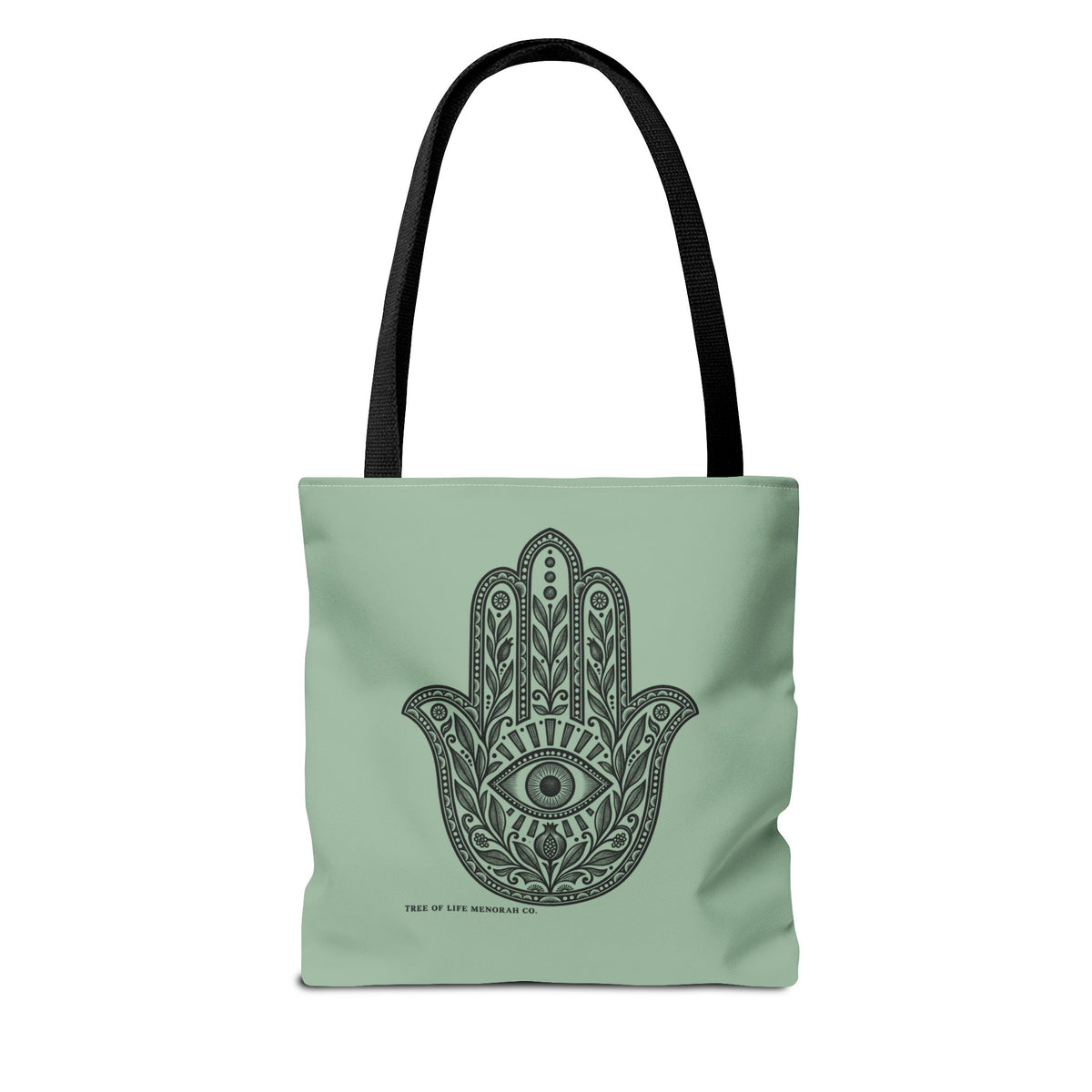 Hamsa Hand Tote Bag — Boho Spiritual Evil Eye Canvas Tote