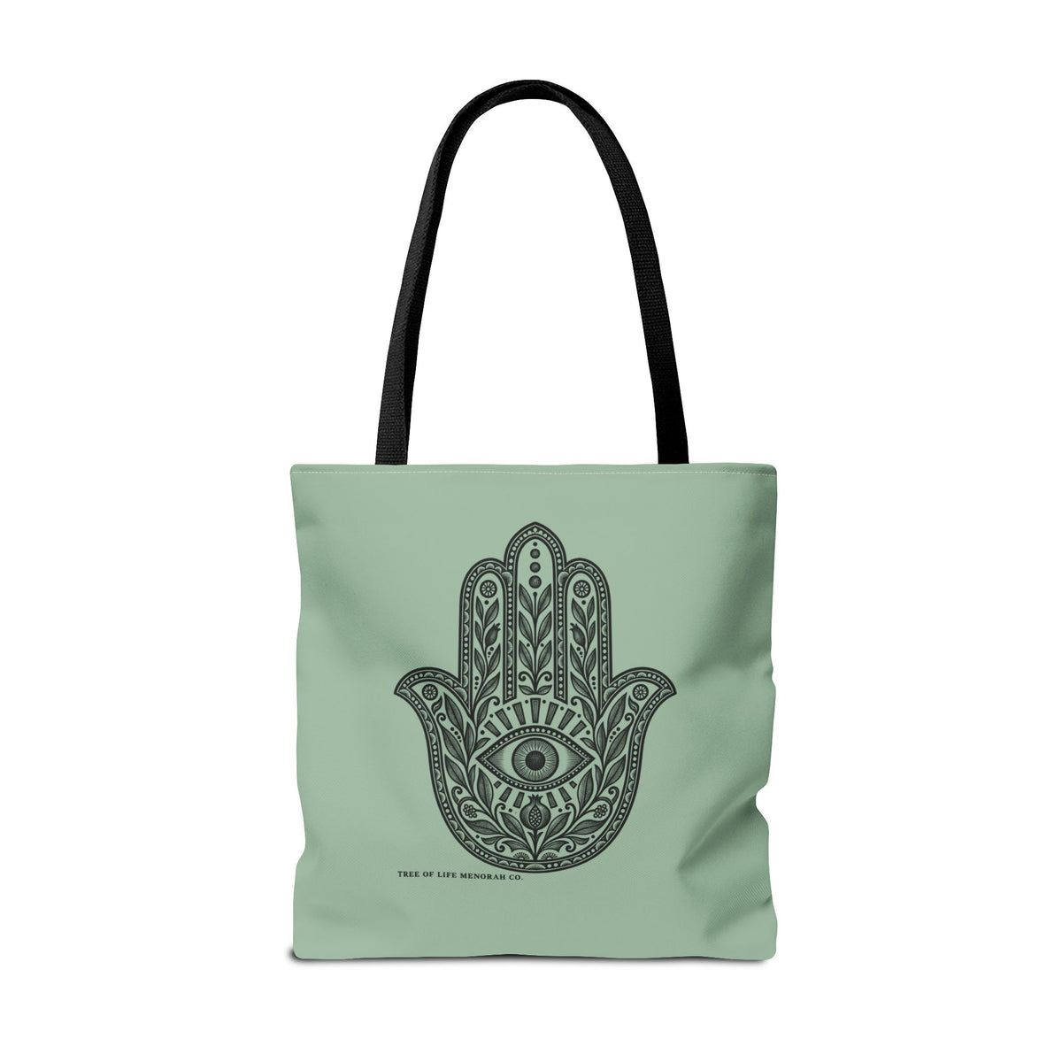 Hamsa Hand Tote Bag — Boho Spiritual Evil Eye Canvas Tote