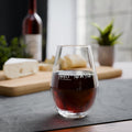 בּוֹרֵא פְּרִי הַגָּפֶן - Bless the Fruit of the Vine - Stemless Wine Glass