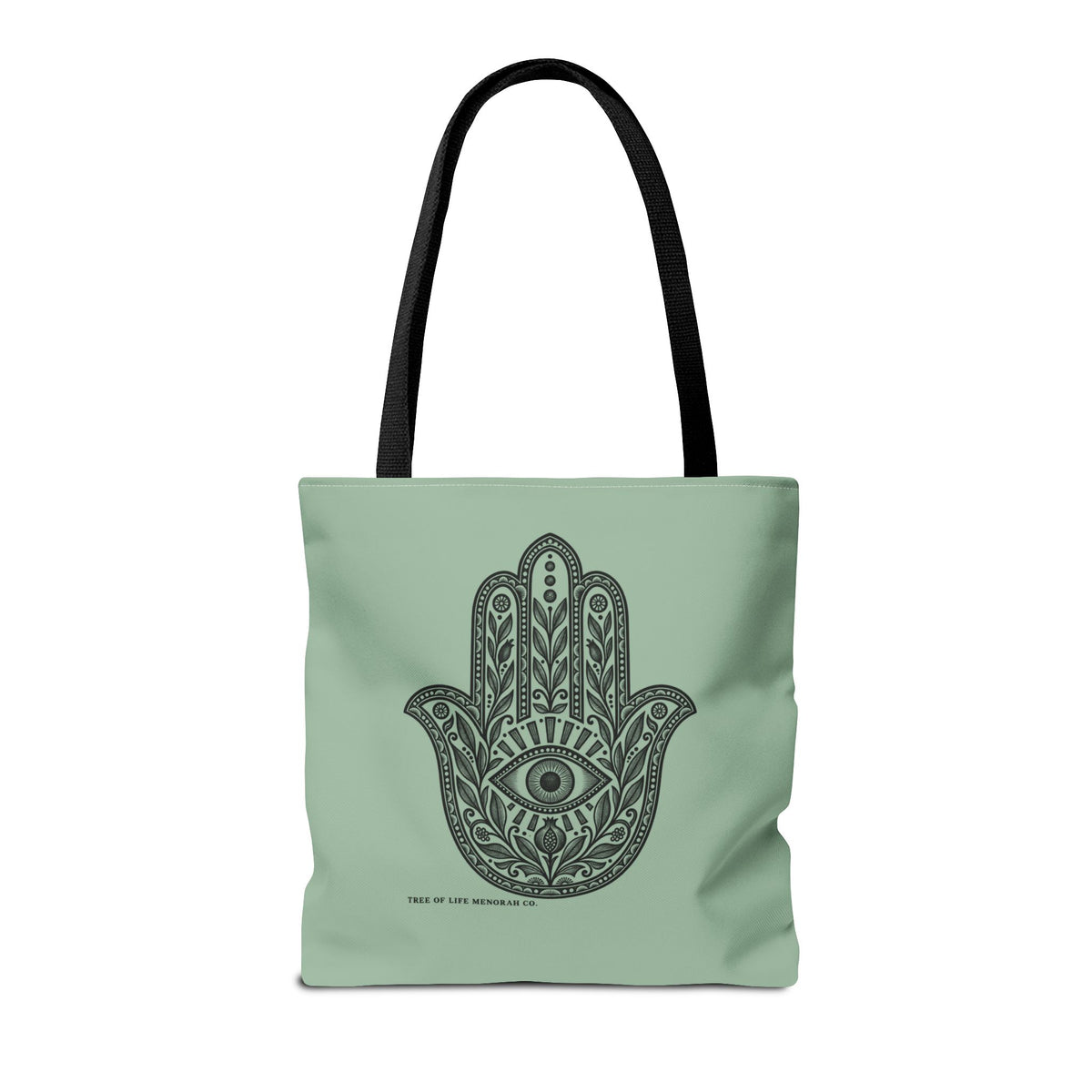 Hamsa Hand Tote Bag — Boho Spiritual Evil Eye Canvas Tote