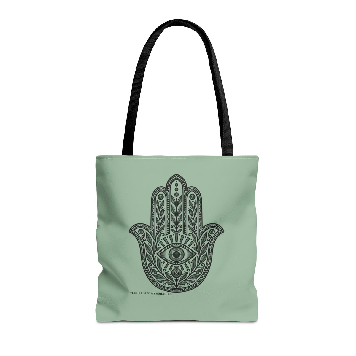 Hamsa Hand Tote Bag — Boho Spiritual Evil Eye Canvas Tote