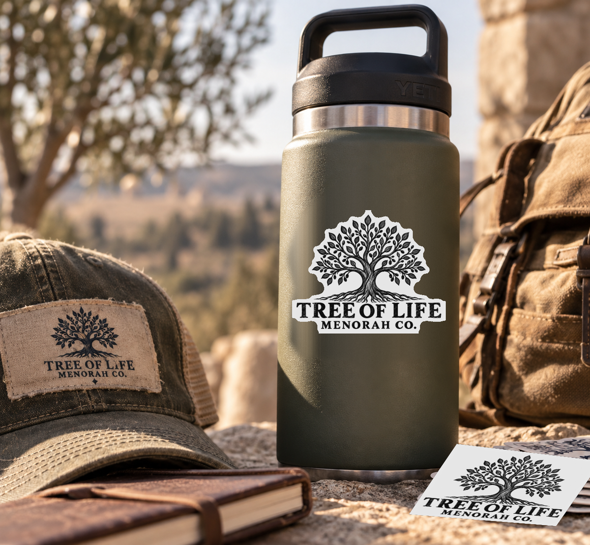 Tree of Life Kiss-Cut Vinyl Decal — Menorah Co. Logo Sticker