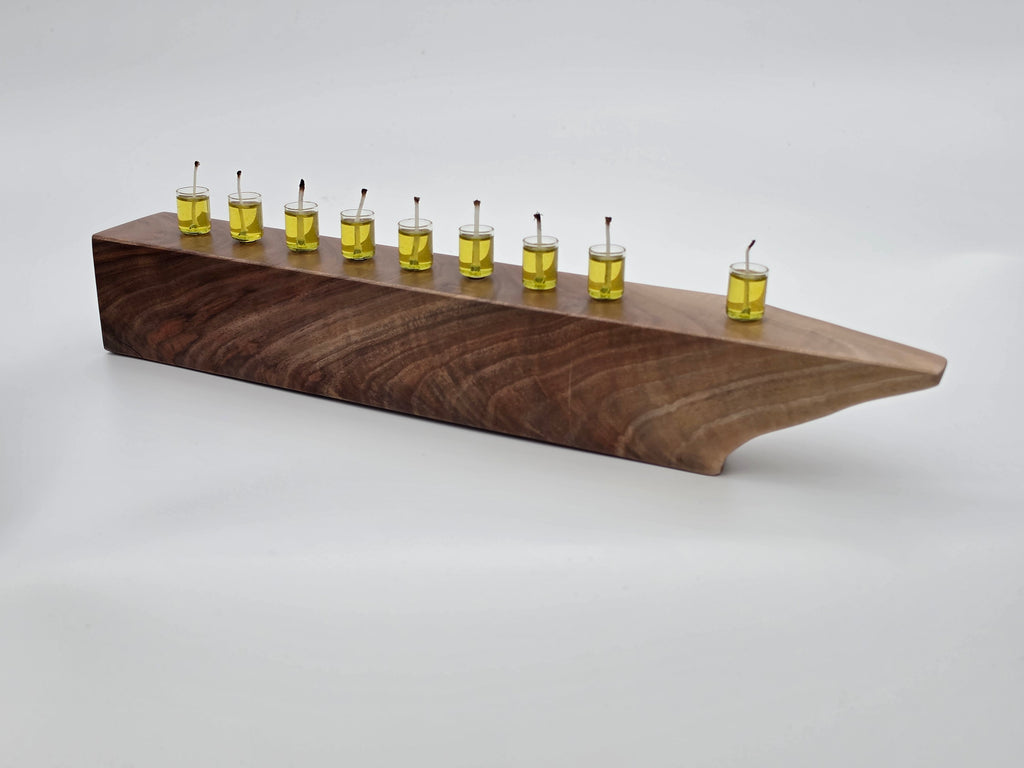 The Naturalist Collection — No. 005| One-of-a-Kind Handcrafted Live-Edge Walnut Oil Menorah