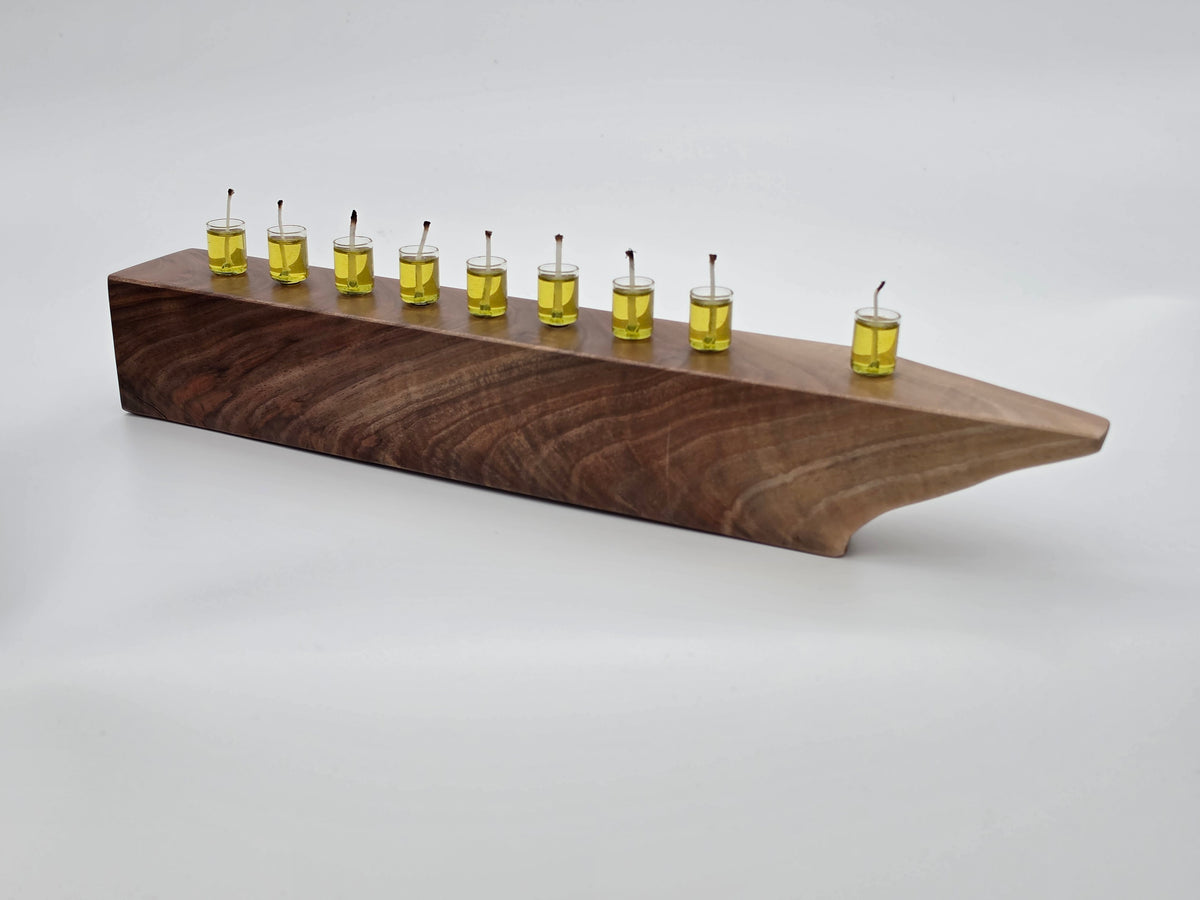 The Naturalist Collection — No. 005| One-of-a-Kind Handcrafted Live-Edge Walnut Oil Menorah