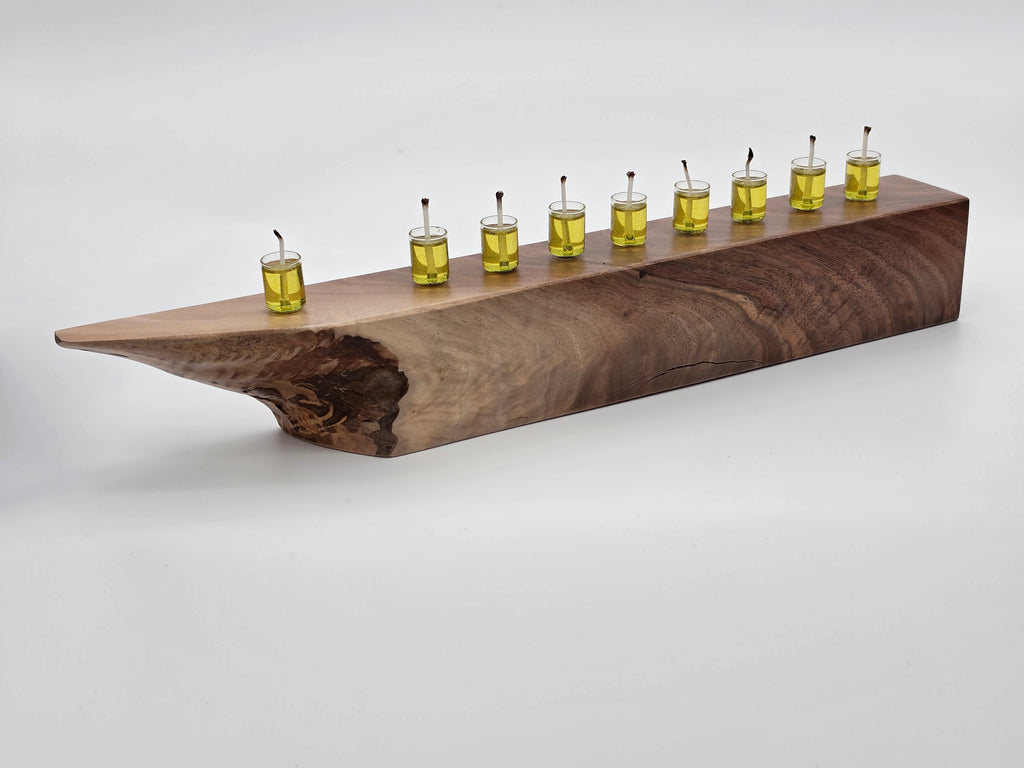The Naturalist Collection — No. 005| One-of-a-Kind Handcrafted Live-Edge Walnut Oil Menorah