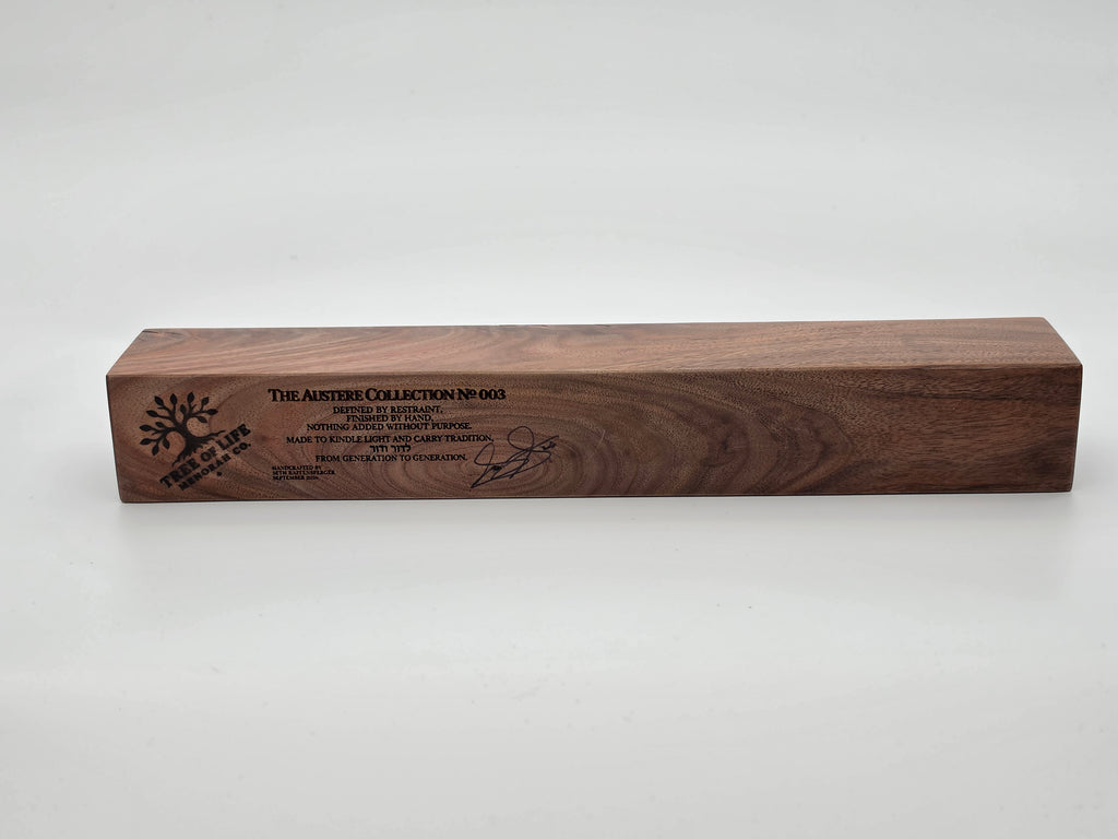 The Austere Collection Nº 003 | One-of-a-Kind Handcrafted Walnut Menorah