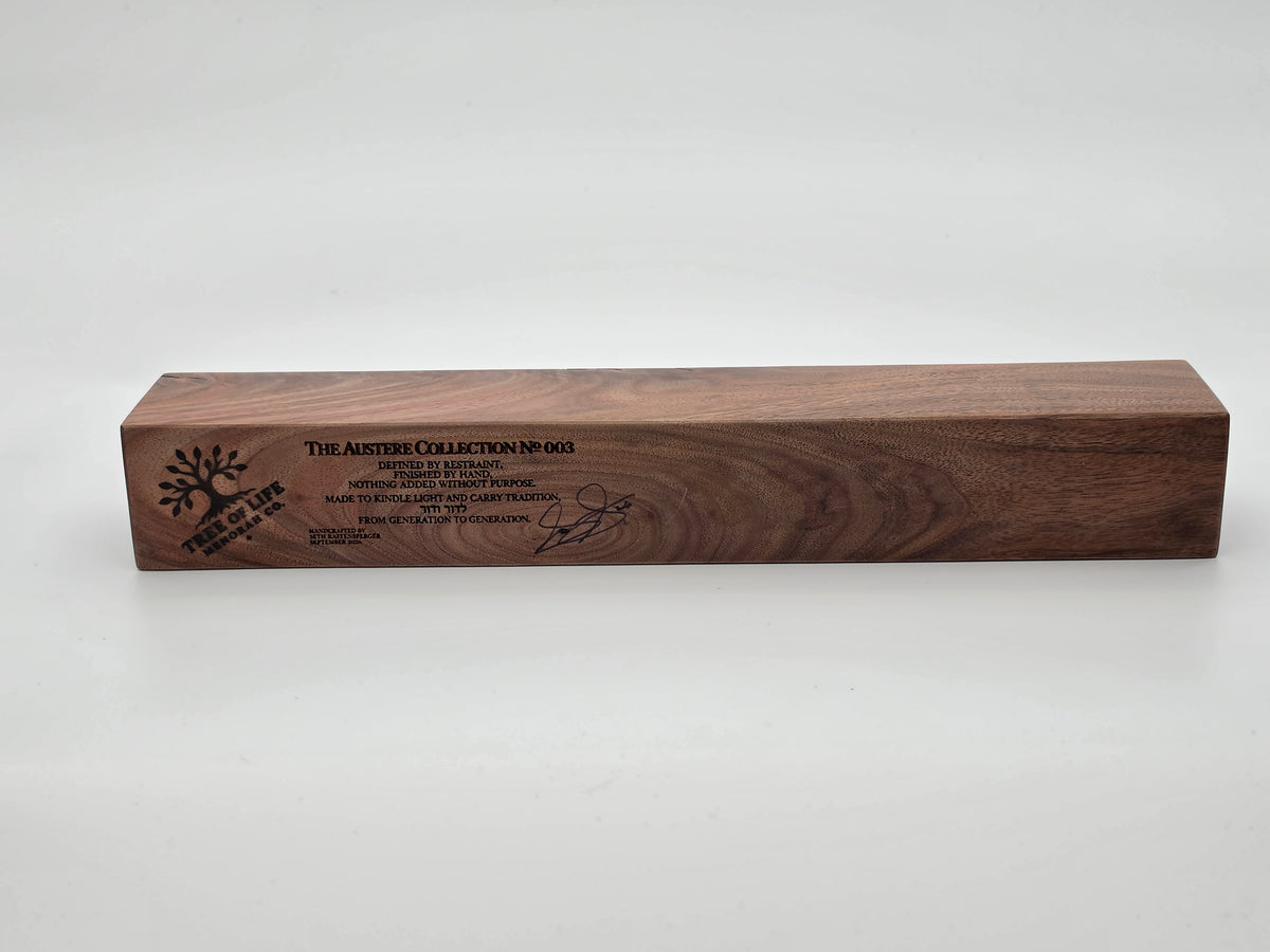 The Austere Collection Nº 003 | One-of-a-Kind Handcrafted Walnut Menorah