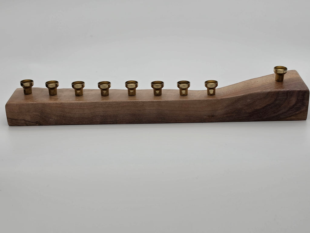 The Naturalist Collection — No. 003 | One-of-a-Kind Handcrafted Live-Edge Walnut Oil Menorah