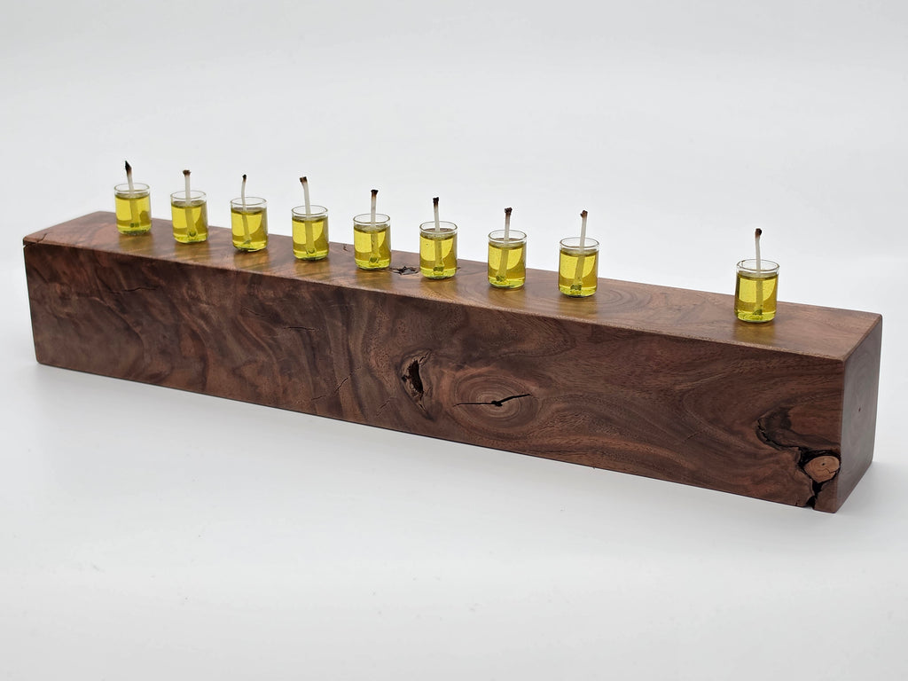 The Austere Collection Nº 001 | The First of Its Line | Handcrafted Walnut Menorah