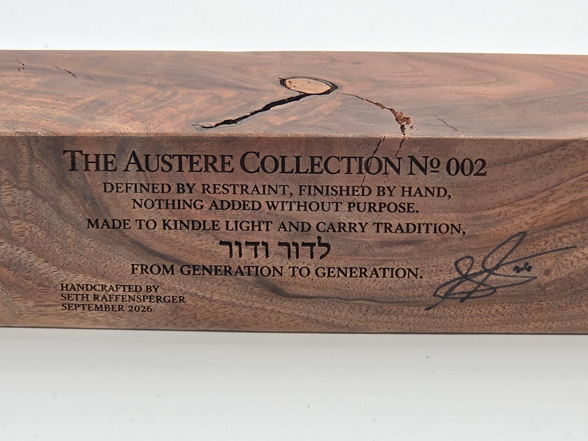The Austere Collection Nº 002 | One-of-a-Kind Handcrafted Walnut Menorah