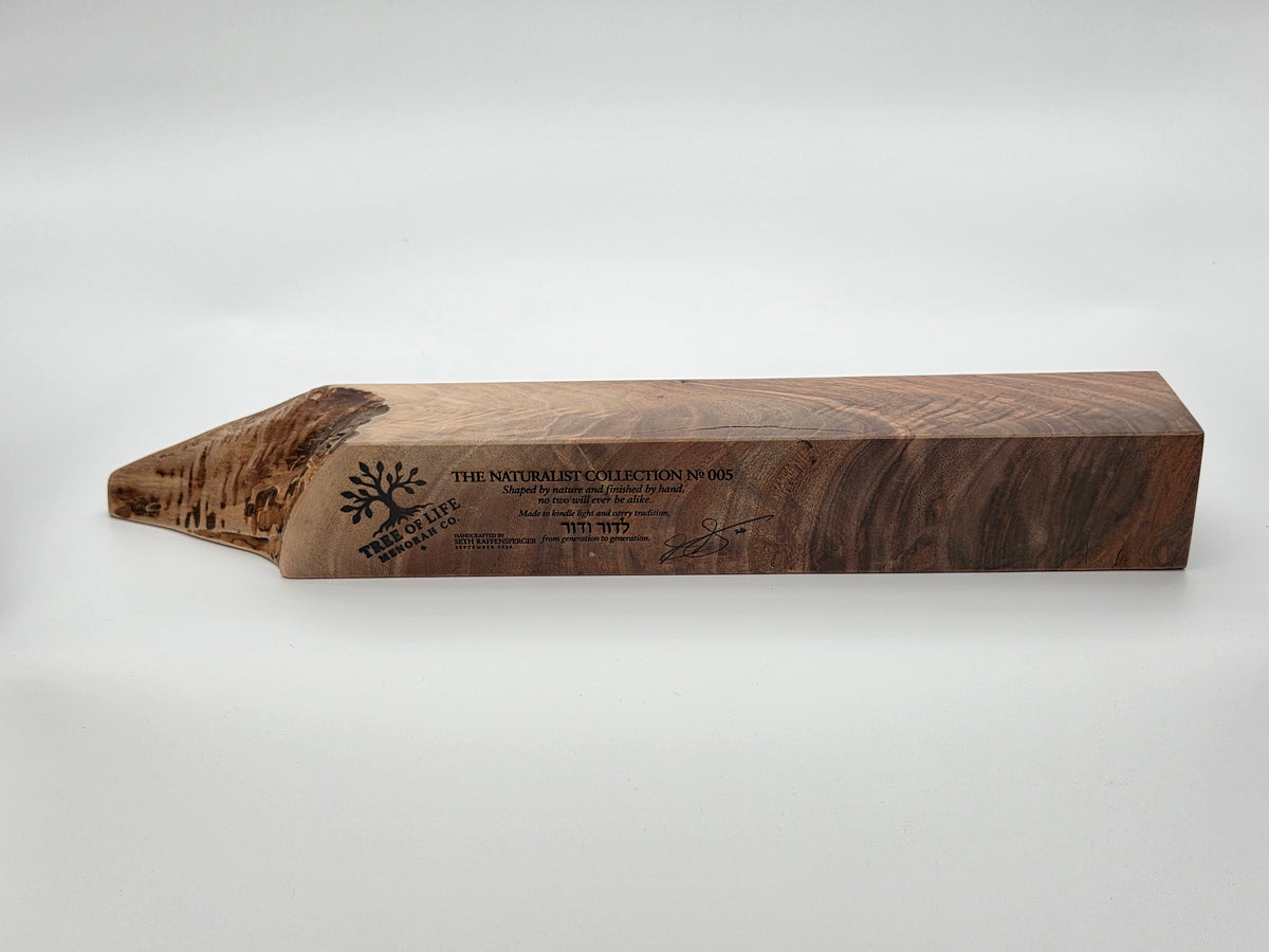 The Naturalist Collection — No. 005| One-of-a-Kind Handcrafted Live-Edge Walnut Oil Menorah