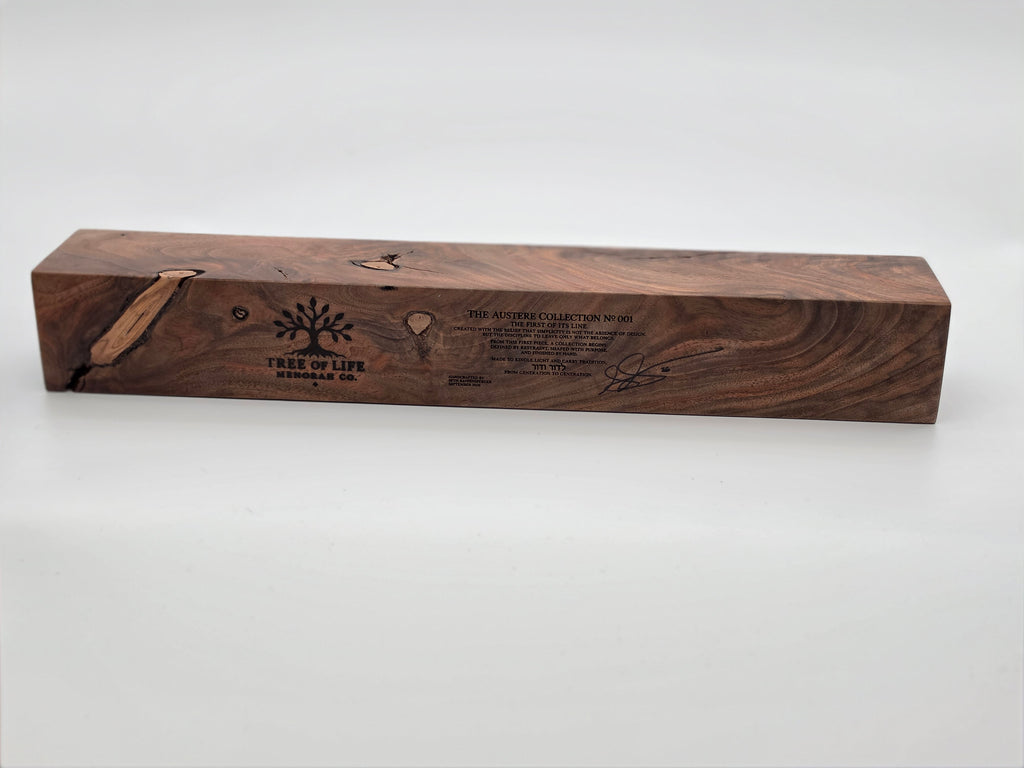 The Austere Collection Nº 001 | The First of Its Line | Handcrafted Walnut Menorah