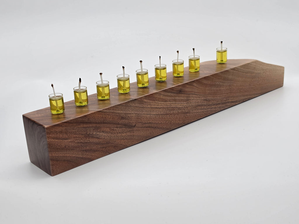 The Naturalist Collection — No. 006 | One-of-a-Kind Handcrafted Live-Edge Walnut Oil Menorah