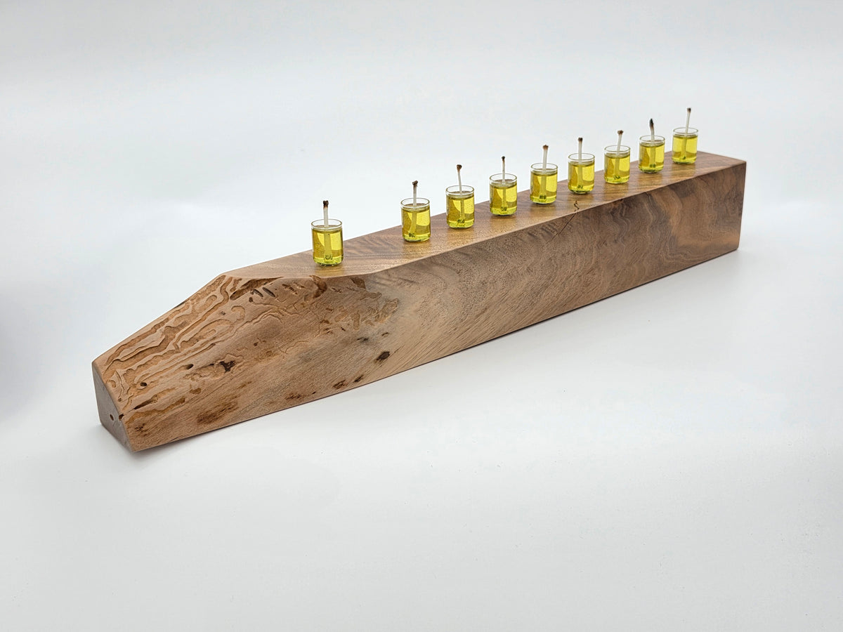 The Naturalist Collection — No. 006 | One-of-a-Kind Handcrafted Live-Edge Walnut Oil Menorah