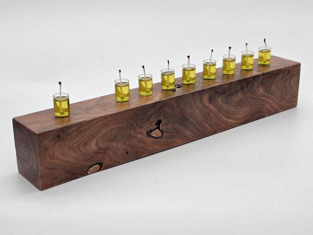 The Austere Collection Nº 001 | The First of Its Line | Handcrafted Walnut Menorah