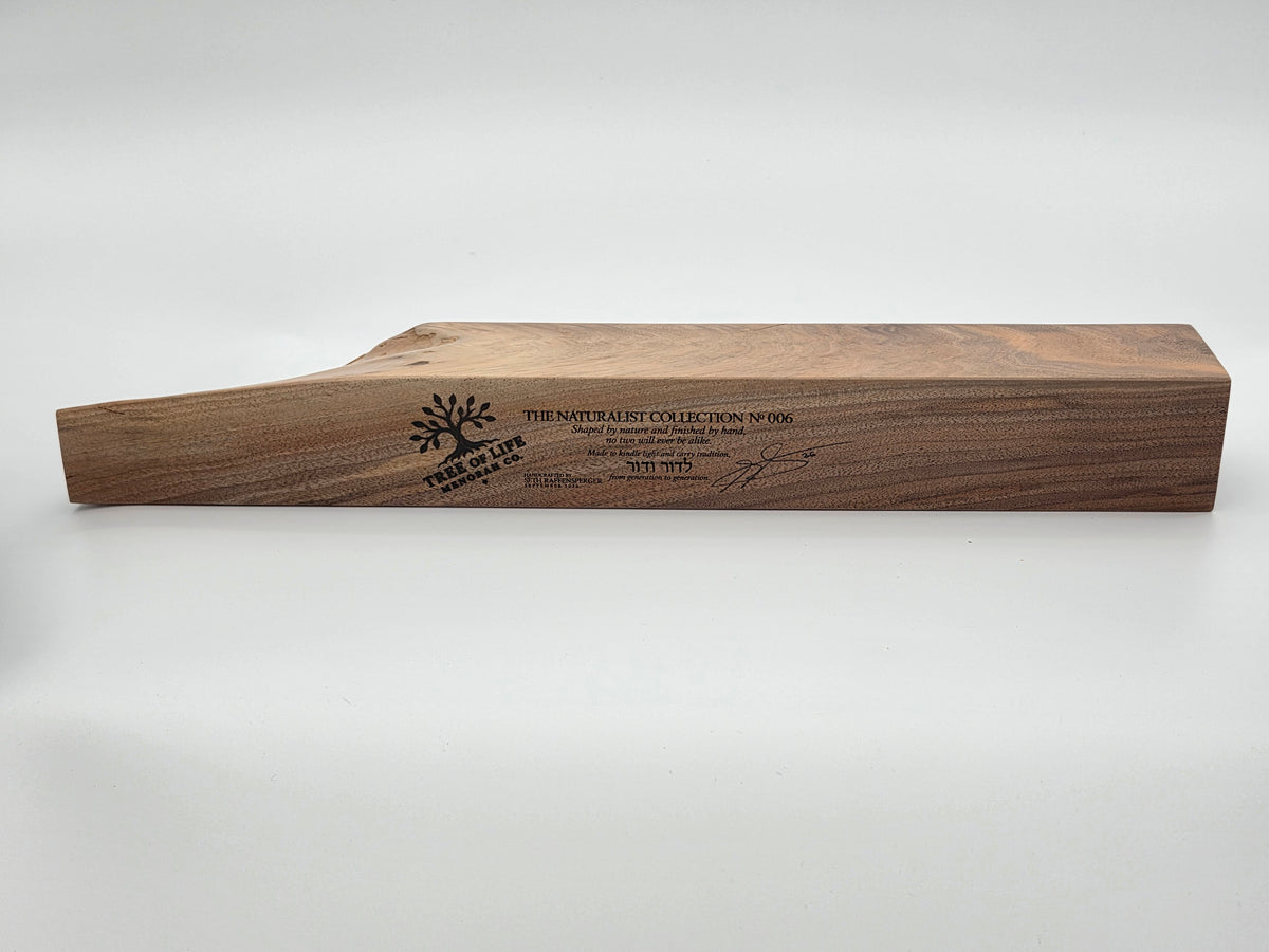 The Naturalist Collection — No. 006 | One-of-a-Kind Handcrafted Live-Edge Walnut Oil Menorah